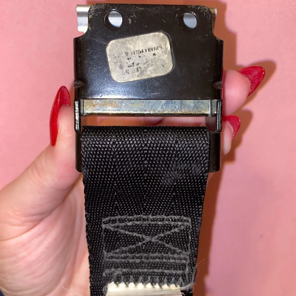 Car Seat ‘Belt’ w/ Silver Buckle Black Punk Goth Hot Topic Skater Y2K Rock Metal